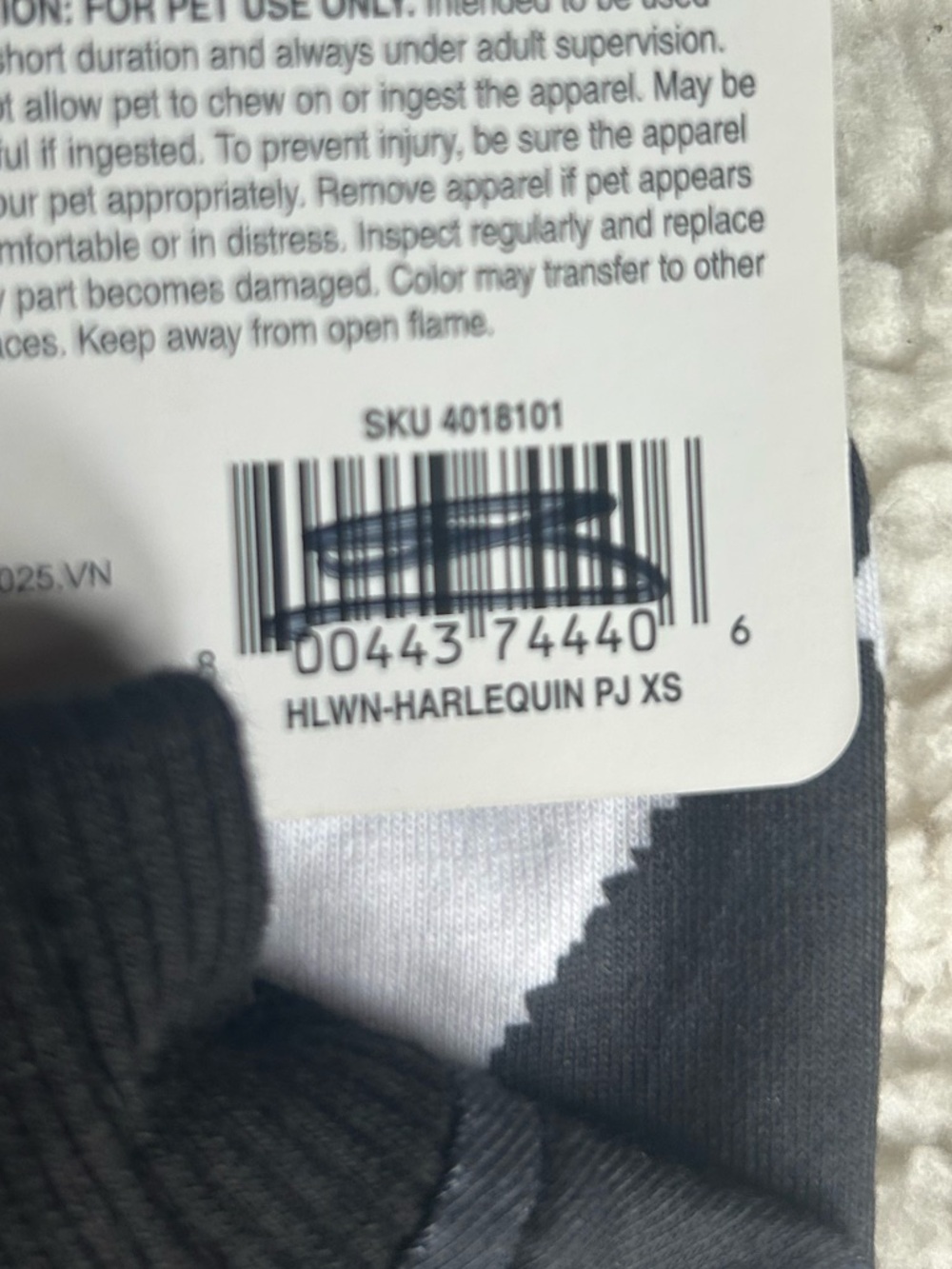 Bootique Harlequin Print Checkered Dog Pajamas XS - Picture 5 of 5